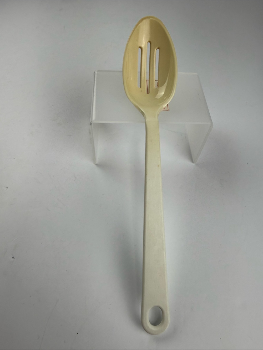 VTG Tailor Made Plastic Nylon 3 Slotted Serving Spoon White/Bone
